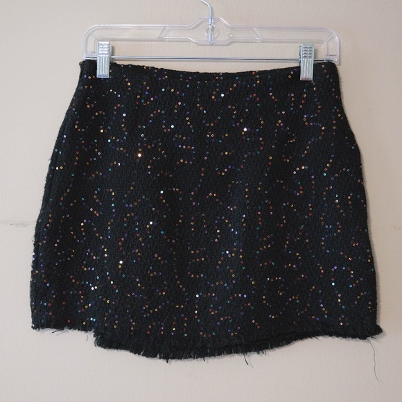 Wild Pony Sequin Knit Mini Skirt in Black - Picture 7 of 7